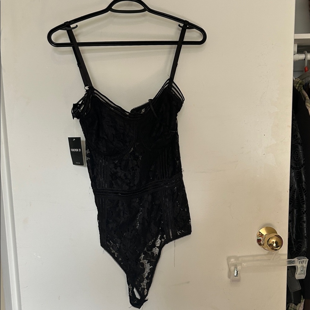 Forever 21 Black Lace Bodysuit